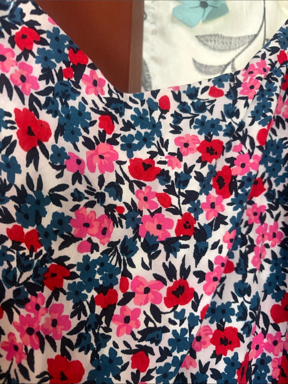 Old Navy Pink and Navy Floral Midi Slip Dress - Picture 3 of 5